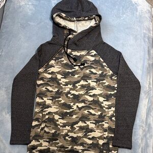 AMPERSAND AVE Camouflage and Charcoal Hoodie